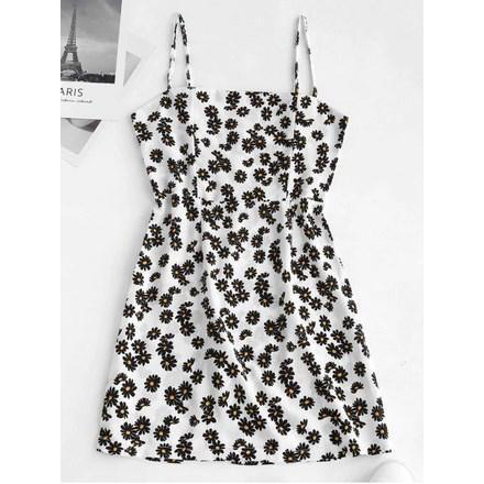 Daisy Print A Line Sundress