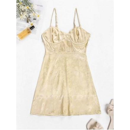 Dragon Jacquard Oriental Bustier Cami Dress